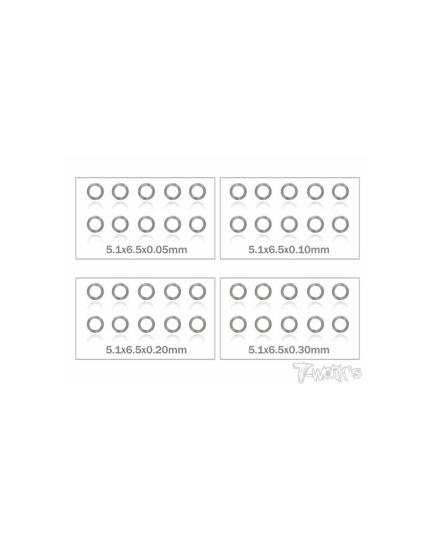 5mm Shim Washer Set (0.05,0.1,0.2,0.3mm each 10pcs.) - with Case
